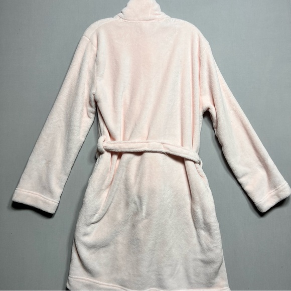 Calvin Klein Sleepwear Pink Soft Plush Logo Classic Belted Waist Robe Size M/L - Picture 9 of 9